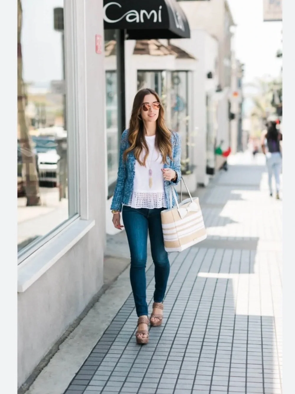 Kate Spade Clement Street Striped Tote with Bow